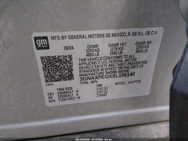 Chevrolet Equinox Awd Lt 2025 3GNAXPEGXSL156140 Image 9