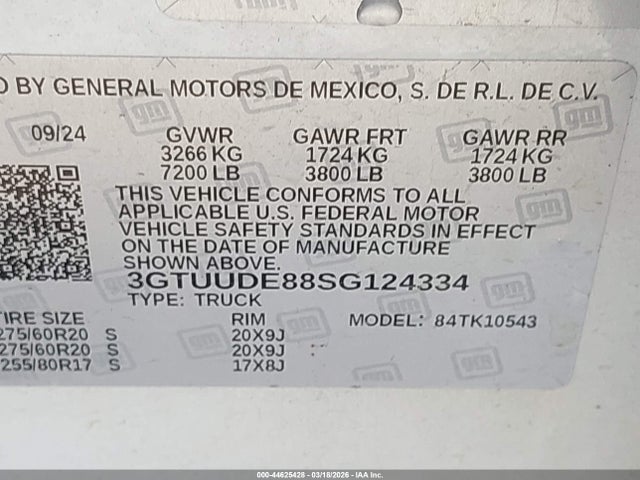 2025 GMC SIERRA 1500 3GTUUDE88SG124334 Photo 8