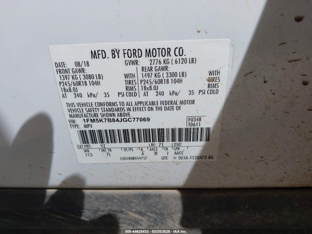Ford Explorer 2018 1FM5K7B84JGC77069 Image 9