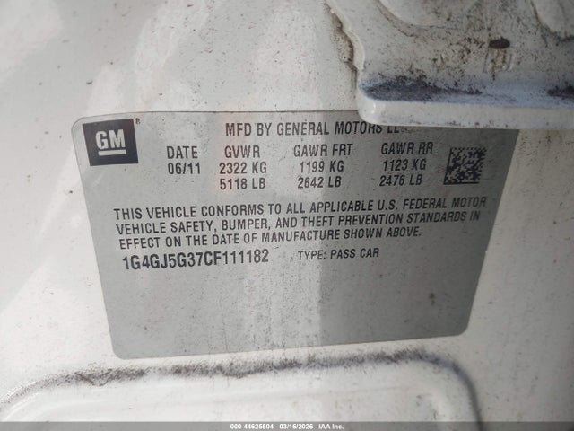 2012 BUICK LACROSSE 1G4GJ5G37CF111182 Photo 8