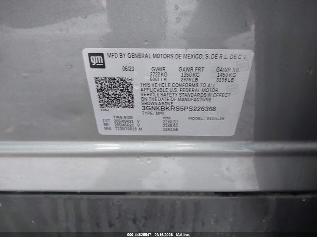 Aukcja sprzedaży 2023 Chevrolet Blazer Awd Rs, vin: 3GNKBKRS5PS226368, numer aukcji: 44625547