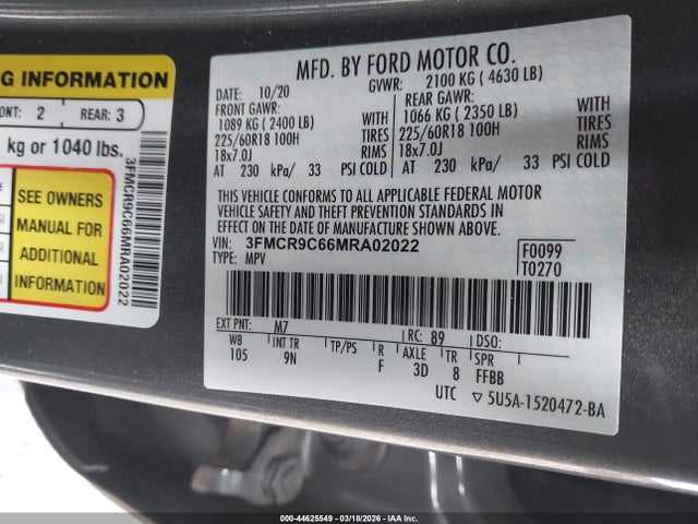 2021 FORD BRONCO SPORT 3FMCR9C66MRA02022 Photo 8