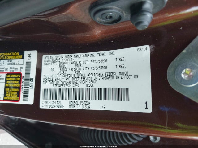 2014 TOYOTA TUNDRA 5TFAW5F17EX413743 Photo 8