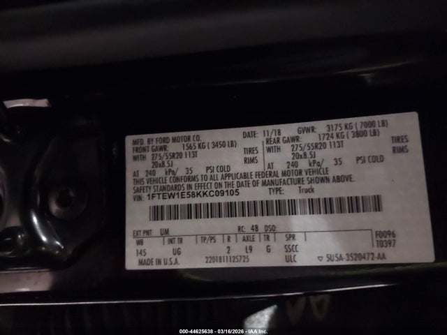 2019 FORD F-150 1FTEW1E58KKC09105 Photo 8