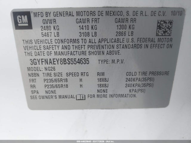 2011 CADILLAC SRX 3GYFNAEY8BS554635 Photo 8