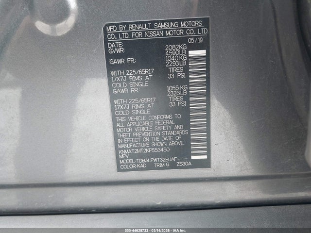 2019 NISSAN ROGUE KNMAT2MT2KP553450 Photo 8