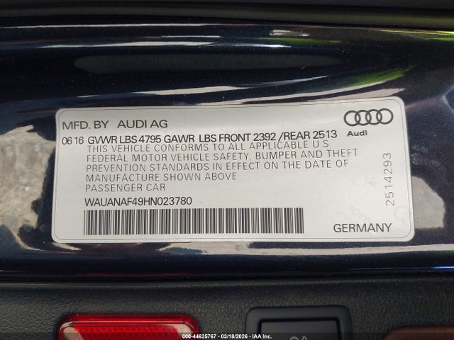 2017 AUDI A4 WAUANAF49HN023780 Photo 8