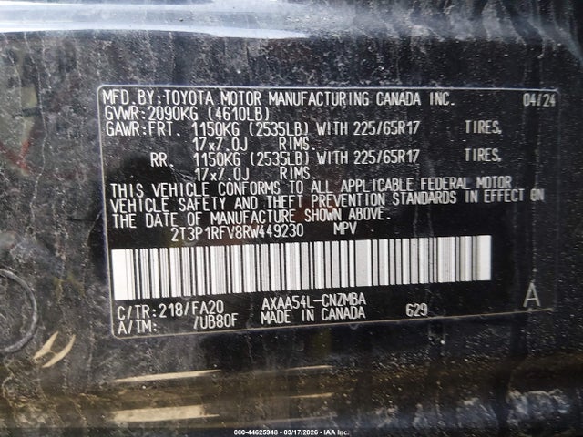 Toyota Rav4 Xle 2024 2T3P1RFV8RW449230 Image 9