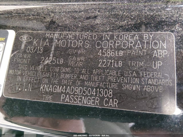 Aukcja sprzedaży 2013 Kia Optima Hybrid Ex, vin: KNAGM4AD9D5041308, numer aukcji: 44625963