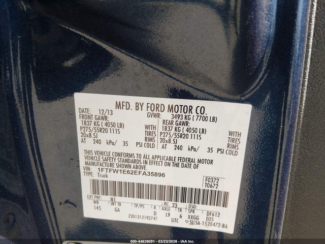 2014 FORD F-150 1FTFW1E62EFA35896 Photo 8