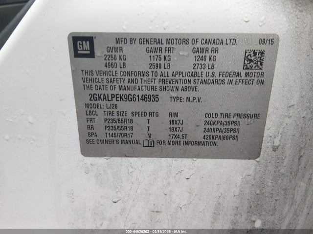 2GKALPEK9G6146935 GMC Terrain Slt
