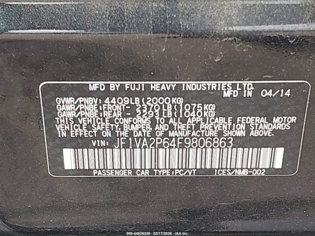 2015 SUBARU WRX STI JF1VA2P64F9806863 Photo 8