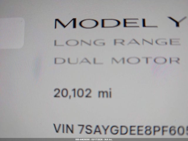 7SAYGDEE8PF605473 Tesla Model Y Awd/long Range Dual Motor All-wheel Drive