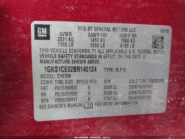 Продаж на аукціоні авто 2011 Gmc Yukon Slt, vin: 1GKS1CE02BR145124, номер лоту: 44626428