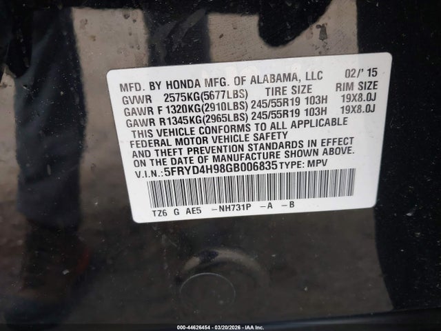 Продаж на аукціоні авто 2016 Acura Mdx Advance   Entertainment Packages/advance Package, vin: 5FRYD4H98GB006835, номер лоту: 44626454