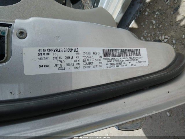 2011 Chrysler Town & Country Touring-l მანქანა იყიდება აუქციონზე, vin: 2A4RR8DG2BR798975, აუქციონის ნომერი: 44626474