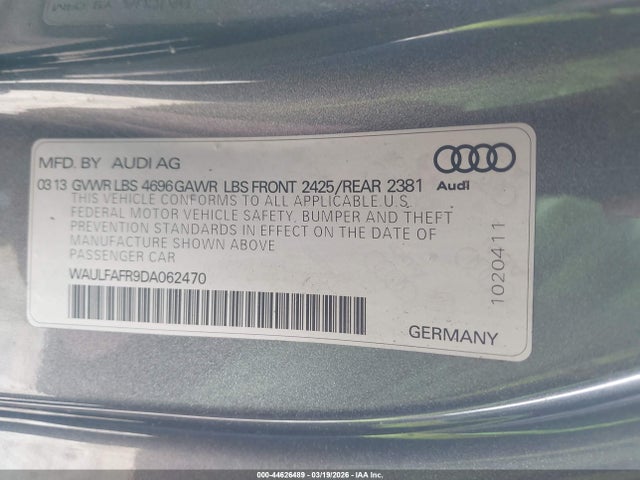 2013 AUDI A5 WAULFAFR9DA062470 Photo 8