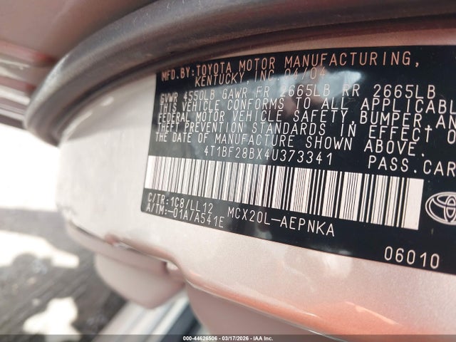 2004 TOYOTA AVALON 4T1BF28BX4U373341 Photo 8