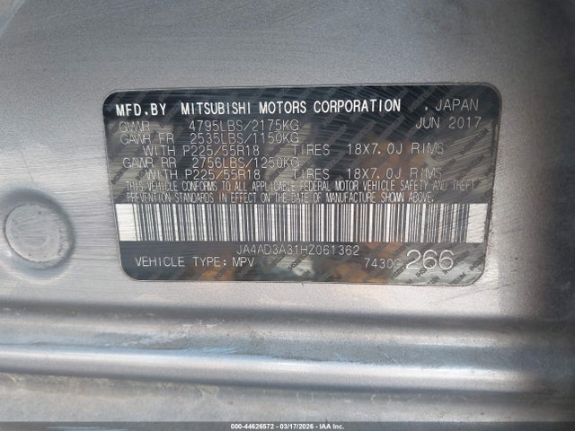 2017 MITSUBISHI OUTLANDER JA4AD3A31HZ061362 Photo 8