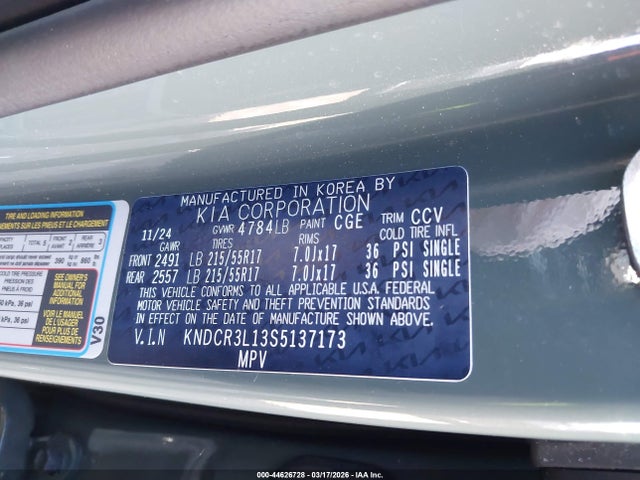 44626728 :رقم المزاد ، KNDCR3L13S5137173 vin ، 2025 Kia Niro Ev Wind مزاد بيع
