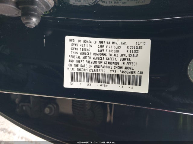 Honda Accord Ex-l 2014 1HGCR2F82EA052700 Image 9