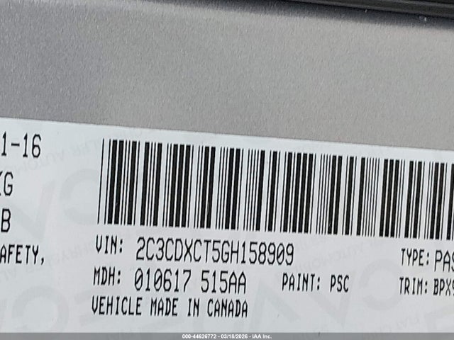 Продаж на аукціоні авто 2016 Dodge Charger R/t, vin: 2C3CDXCT5GH158909, номер лоту: 44626772