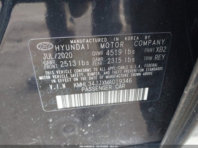 Продаж на аукціоні авто 2021 Hyundai Sonata Sel, vin: KMHL34JJXMA019346, номер лоту: 44626815
