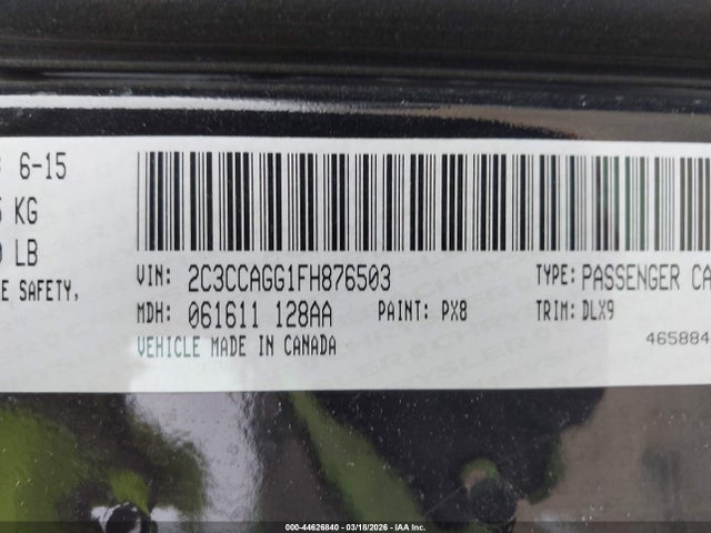 2015 Chrysler 300 300s მანქანა იყიდება აუქციონზე, vin: 2C3CCAGG1FH876503, აუქციონის ნომერი: 44626840