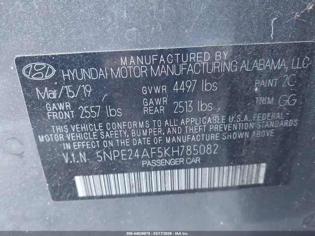 Hyundai SONATA SE 2019 5NPE24AF5KH785082 Image 17