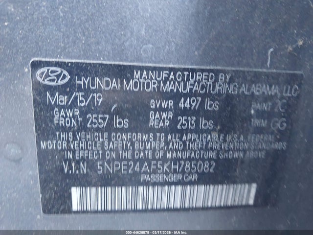 Hyundai SONATA SE 2019 5NPE24AF5KH785082 Image 9