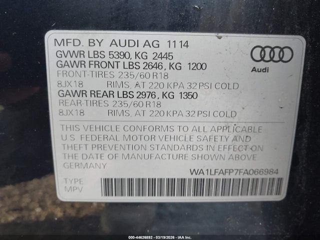 2015 AUDI Q5 WA1LFAFP7FA066984 Photo 8
