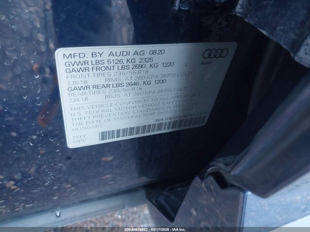 Aukcja sprzedaży 2021 Audi Q3 Premium 45 Tfsi S Line Quattro Tiptronic, vin: WA1DECF31M1013226, numer aukcji: 44626922