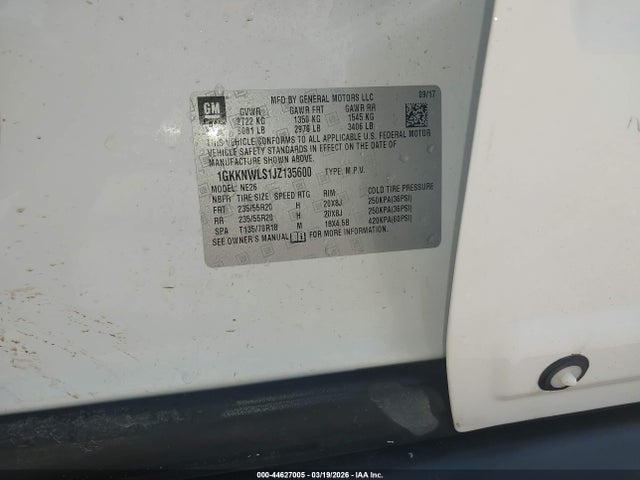 Aukcja sprzedaży 2018 Gmc Acadia Slt-2, vin: 1GKKNWLS1JZ135600, numer aukcji: 44627005