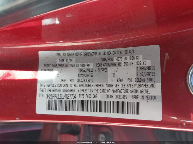 3MZBPACL6LM127754 Mazda Mazda3 Select Package