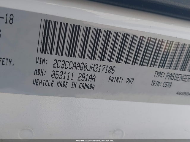 2C3CCAAG0JH317106 Chrysler 300 Touring