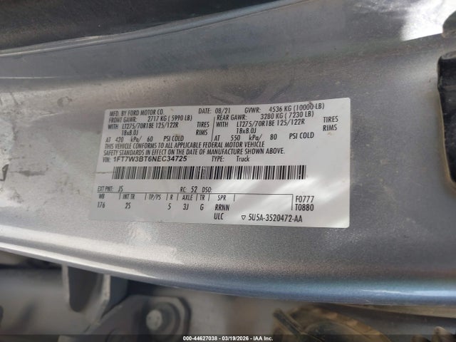 Ford F-350 Xlt 2022 1FT7W3BT6NEC34725 Image 8