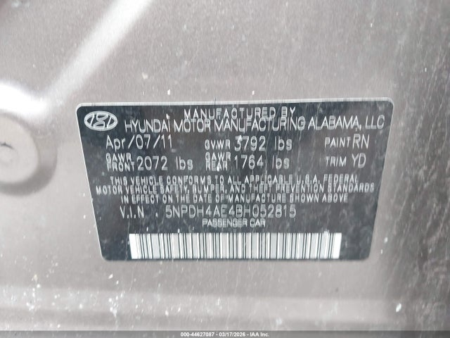 2011 HYUNDAI ELANTRA 5NPDH4AE4BH052815 Photo 8