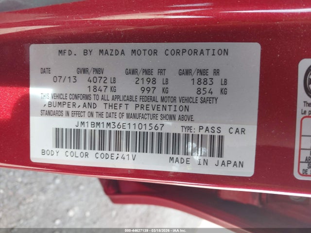 Продаж на аукціоні авто 2014 Mazda Mazda3 S Grand Touring, vin: JM1BM1M36E1101567, номер лоту: 44627139