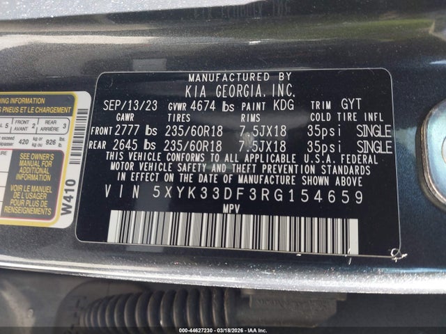 Продаж на аукціоні авто 2024 Kia Sportage Ex, vin: 5XYK33DF3RG154659, номер лоту: 44627230