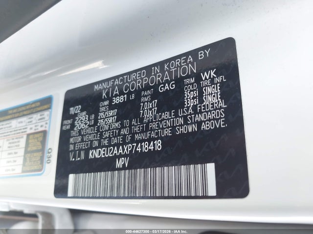 44627300 :رقم المزاد ، KNDEU2AAXP7418418 vin ، 2023 Kia Seltos S مزاد بيع