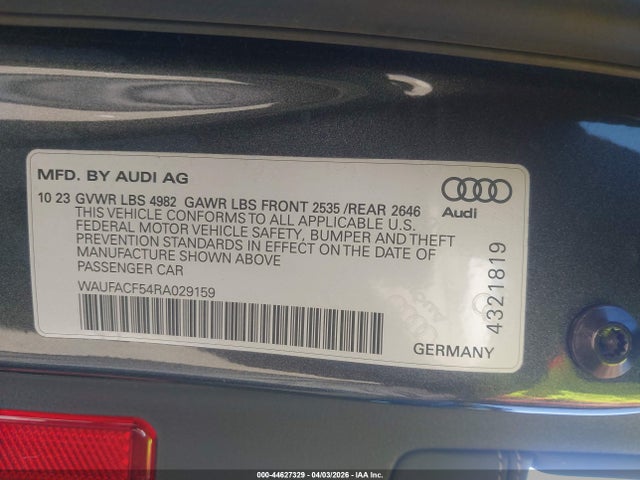 Aukcja sprzedaży 2024 Audi A5 Sportback Premium Plus 45 Tfsi Quattro S Tronic, vin: WAUFACF54RA029159, numer aukcji: 44627329