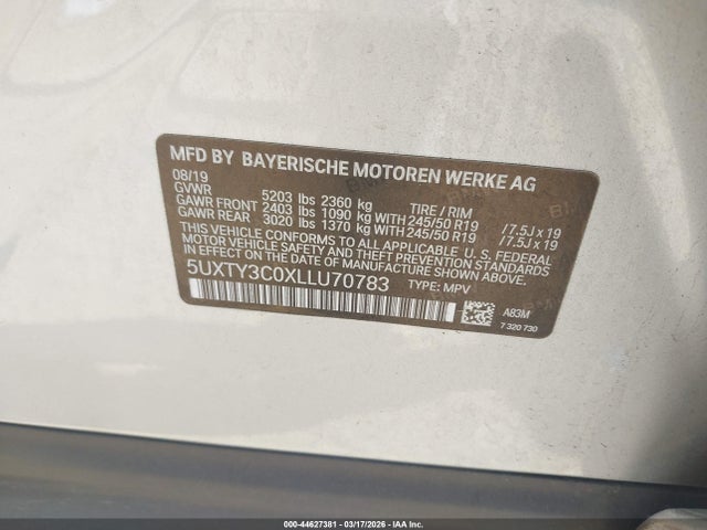 2020 BMW X3 5UXTY3C0XLLU70783 Photo 8