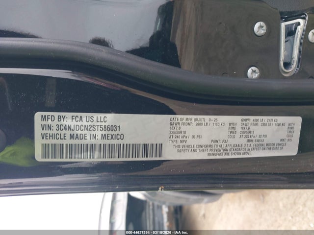 2025 Jeep Compass Limited 4x4 მანქანა იყიდება აუქციონზე, vin: 3C4NJDCN2ST586031, აუქციონის ნომერი: 44627394