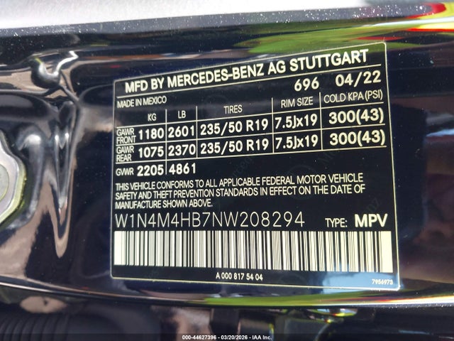 2022 MERCEDES-BENZ GLB 250 W1N4M4HB7NW208294 Photo 8