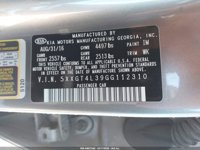 KIA Optima Lx 2016 5XXGT4L39GG112310 Image 9