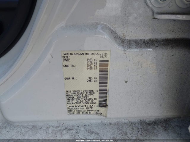 Продаж на аукціоні авто 2021 Nissan Altima Sr Fwd, vin: 1N4BL4CV2MN379273, номер лоту: 44627554
