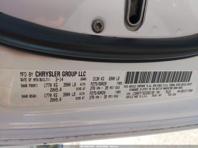 44627637 :رقم المزاد ، 1C6RR7FT6ES282199 vin ، 2014 Ram 1500 Express مزاد بيع