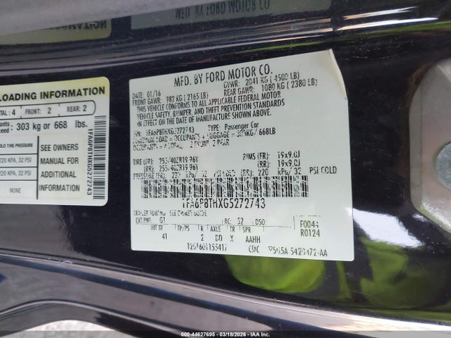 Ford Mustang Ecoboost 2016 1FA6P8THXG5272743 Image 9