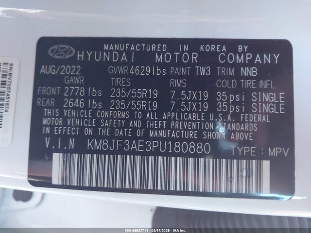 2023 HYUNDAI TUCSON KM8JF3AE3PU180880 Photo 8