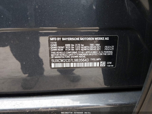 Продажа на аукционе авто 2020 Bmw X7 Xdrive40i, vin: 5UXCW2C07L9B35643, номер лота: 44627729